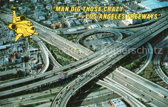 Autobahn Freeway Interchanges Los Angeles Aerial View
