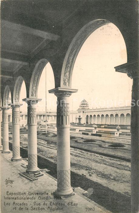 Exposition Universelle Gand 1913 Arcades Chateau d Eau Section Anglaise