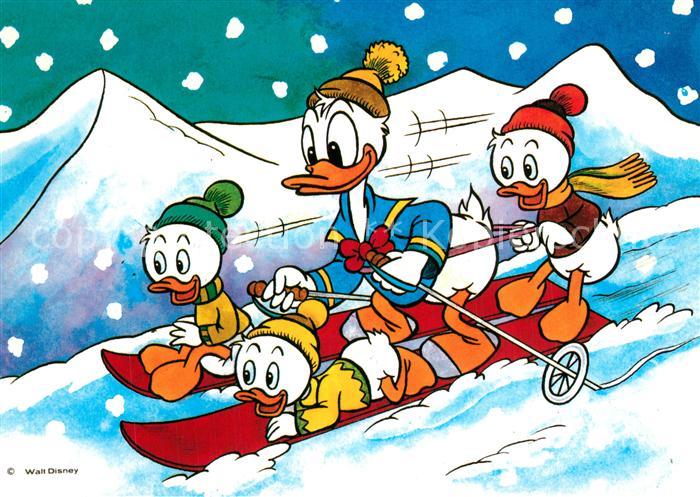 Disney Walt Donald Duck Tick Trick und Track Ski fahren