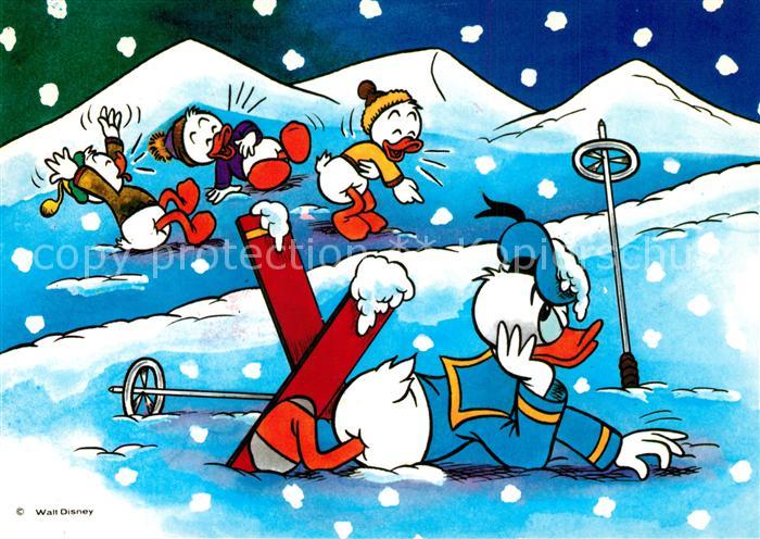 Disney Walt Donald Duck Tick Trick und Track Skifahren
