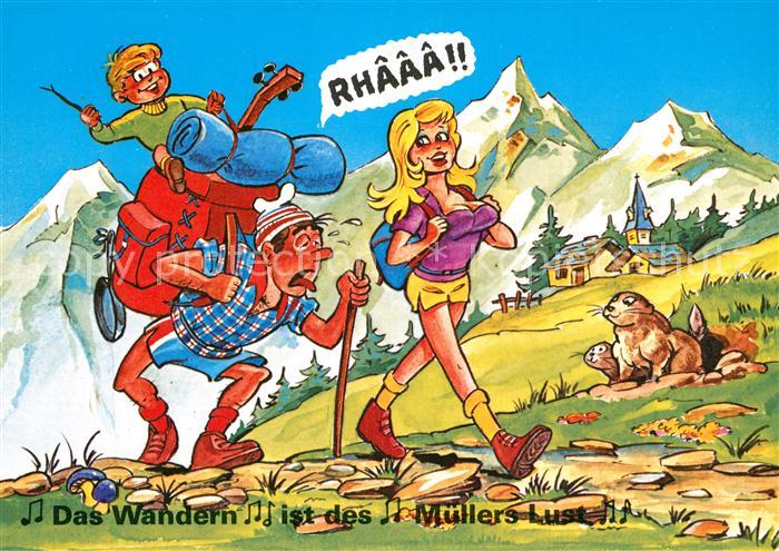 Wandern Murmeltiere Humor Comic