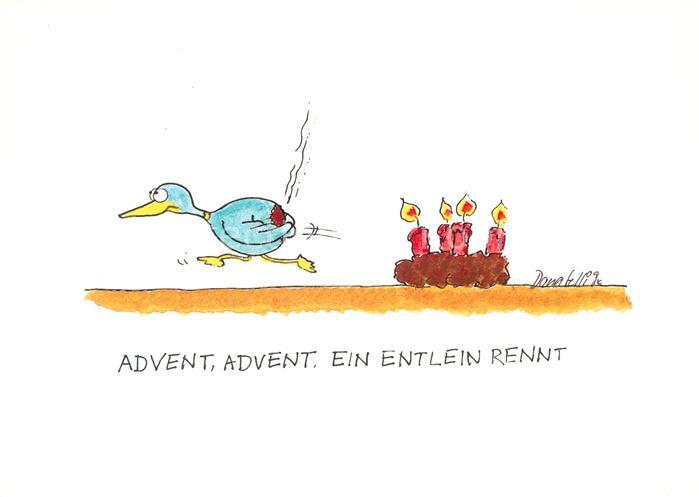 Enten K?nstlerkarte Donatelli Adventskranz Humor
