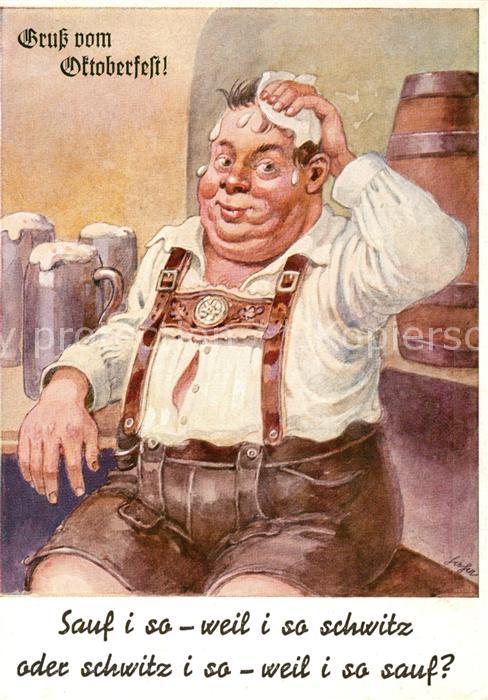 Oktoberfest Schwitzen Mann Humor Spruch