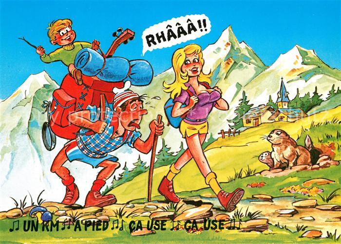 Wandern Murmeltiere Humor Comic