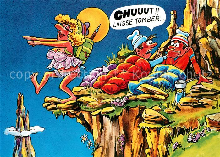 Bergsteigen Klettern Humor Comic Schlafwandlerin