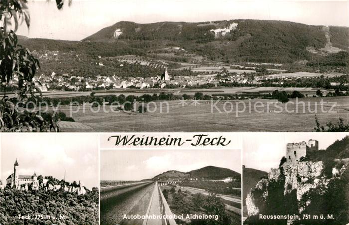 Weilheim Teck Panorama Burg Teck Reussenstein Autobahnbruecke