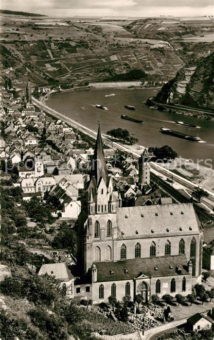 Oberwesel Rhein Rheinterrasse Stadtpanorama Kirche