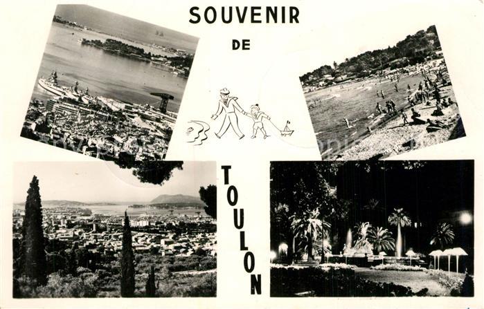 Toulon Var Strand Panorama Nachtaufnahme