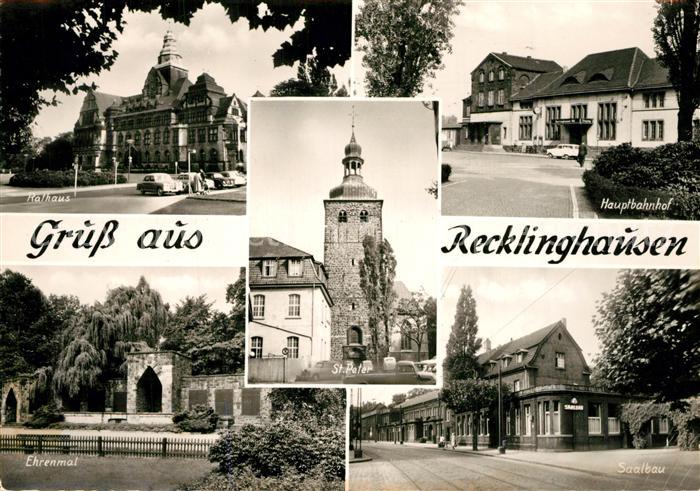 Recklinghausen Westfalen Ehrenmal Saalbau Rathaus Hauptbahnhof Sankt Peter