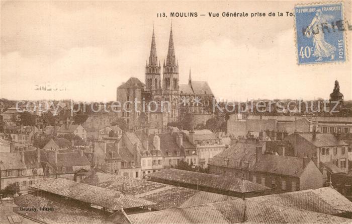 Moulins Allier Vue generale prise de la Cathedrale