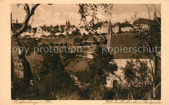 Rothenburg Tauber Kobolzellerkirche Stadtpartie
