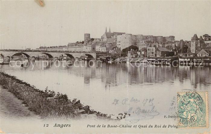 Angers Pont de la Basse Chaine et Quai du Roi de Polog