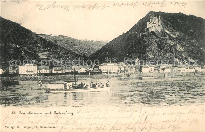 St Goarshausen Rheinpartie mit Patersberg