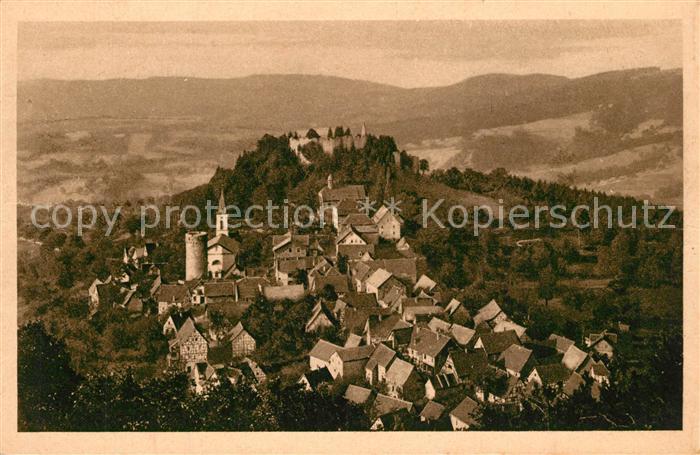Lindenfels Odenwald Panorama mit Schloss