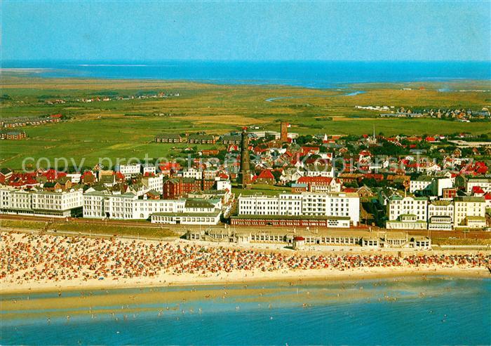 Borkum Fliegeraufnahme mit Nordstrand und Ort