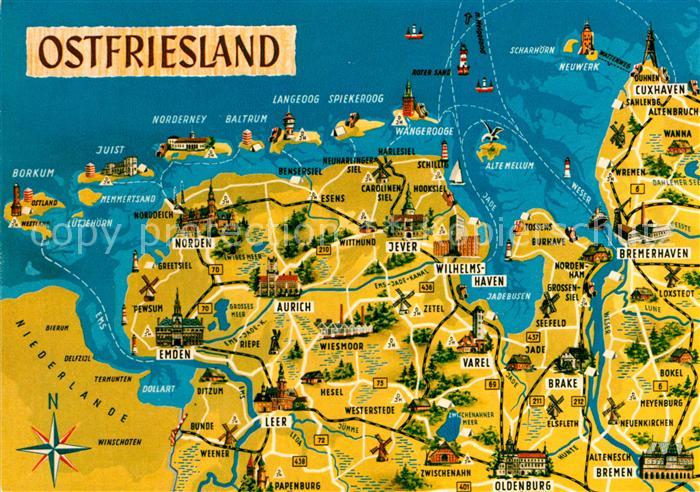 Ostfriesland Übersichtskarte