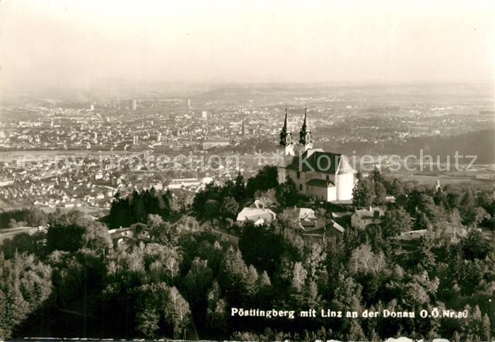 Poestlingberg mit Linz Donau Fliegeraufnahme