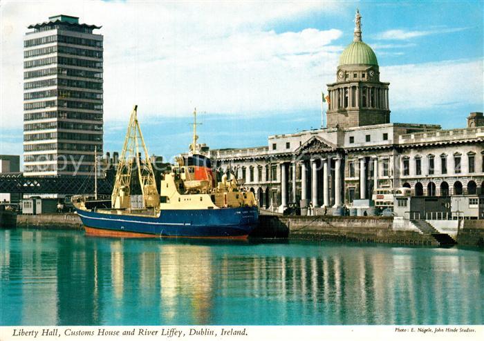 DUBLIN  Ireland Liberty Hall Customs House and River Liffey