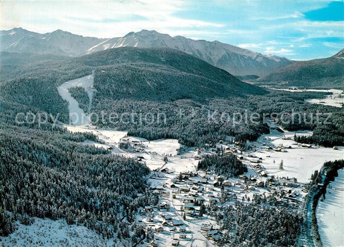 Weidach Leutasch Fliegeraufnahme mit Sessellift Kreith
