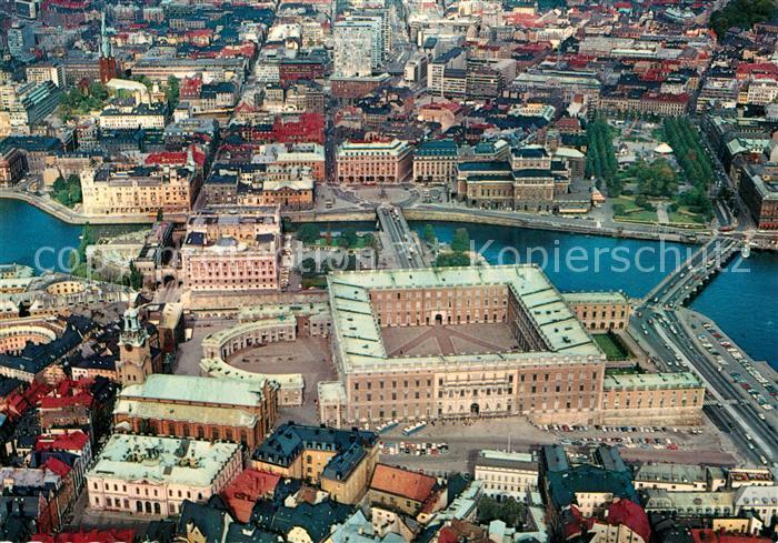 Stockholm Kungl Slottet och Riksdagshuset Fliegeraufnahme