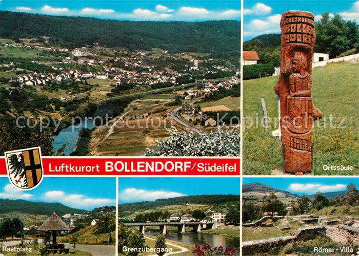 Bollendorf Suedeifel Panorama Ortssaeule Rastplatz Grenzuebergang Roemer Villa