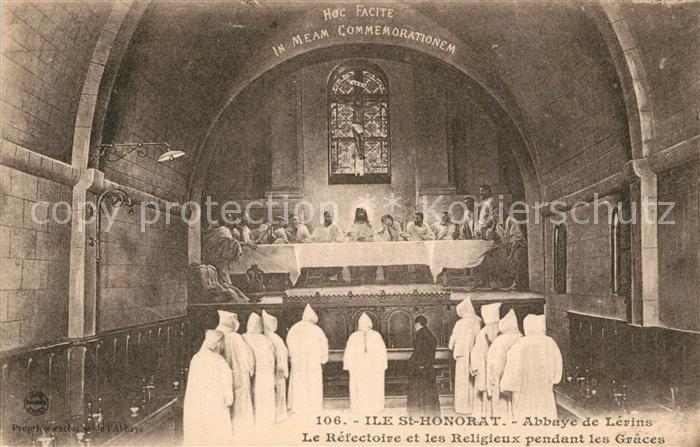 Ile Saint-Honorat Alpes Maritimes Abbaye de Lerins Le Refectoire et les Religieu