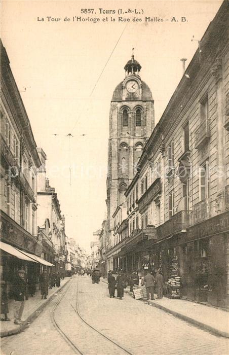 Tours Indre-et-Loire La Tour d’Horloge et la Rue des Halles