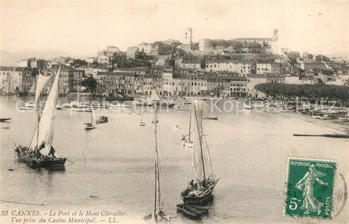 Cannes Alpes-Maritimes Le Port et le Mont Chevalier Vue prise