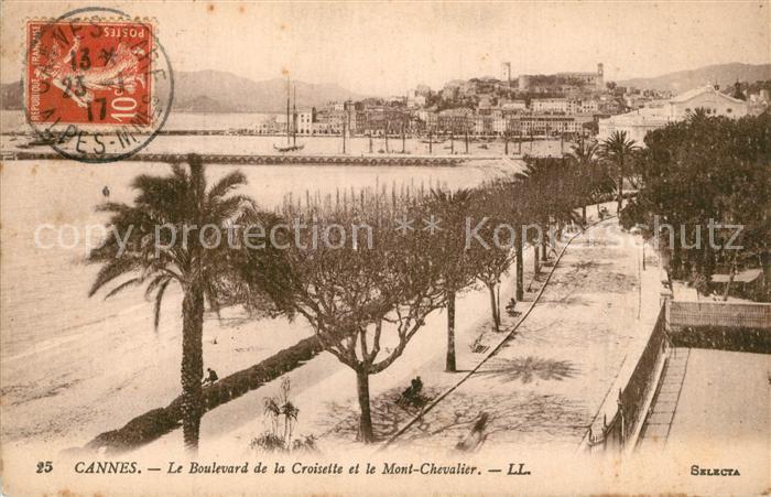 Cannes Alpes-Maritimes Le Boulevard de la Croisette et le Mont Chevalier