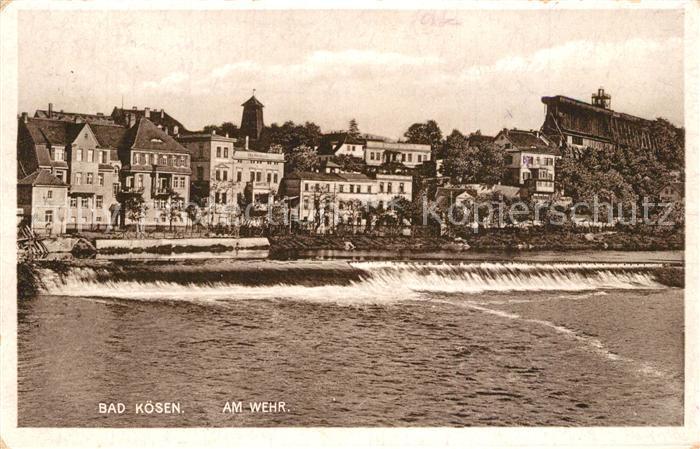 Bad Koesen Saale Wehr Blick zum Gradierwerk