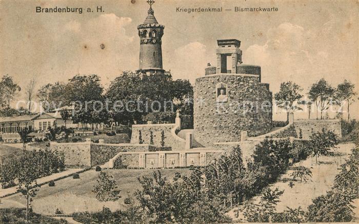 Brandenburg Havel Kriegerdenkmal Bismarckwarte Feldpost