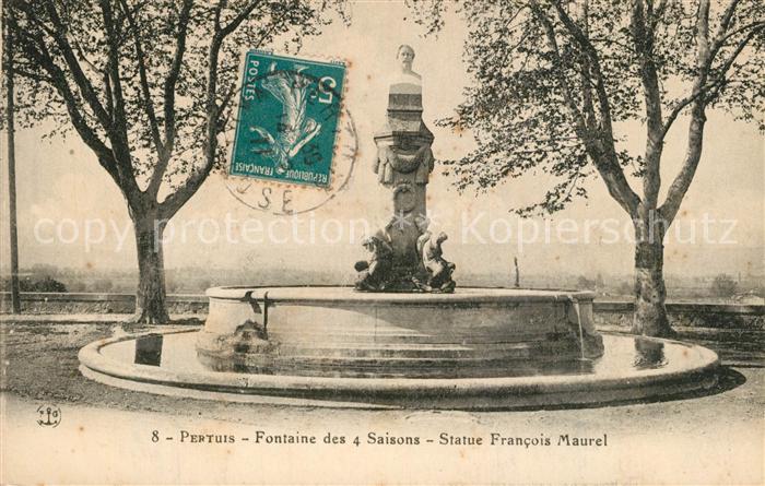 Pertuis Fontaine des 4 Saisons Statue Francois Maurel