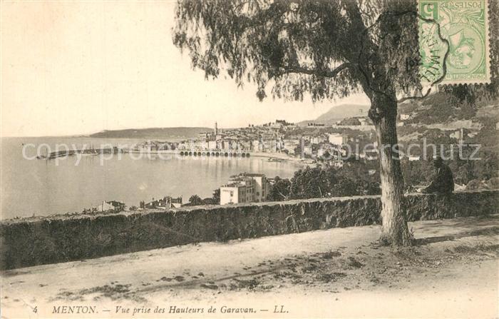 Menton Alpes Maritimes Vue prise des Hauteurs de Garavan Cote d Azur