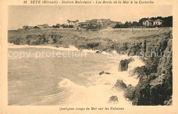 Sete Herault Les Bords de la Mer a la Corniche Station Balnéaire