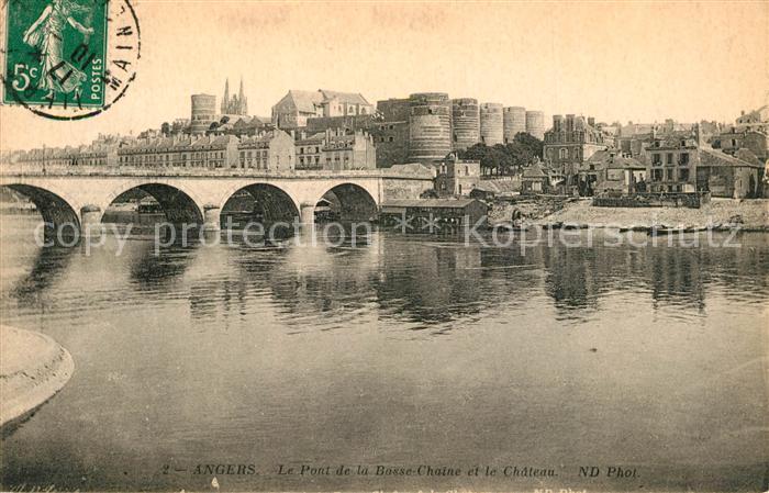 Angers Pont de la Basse Chaine et le Chateau