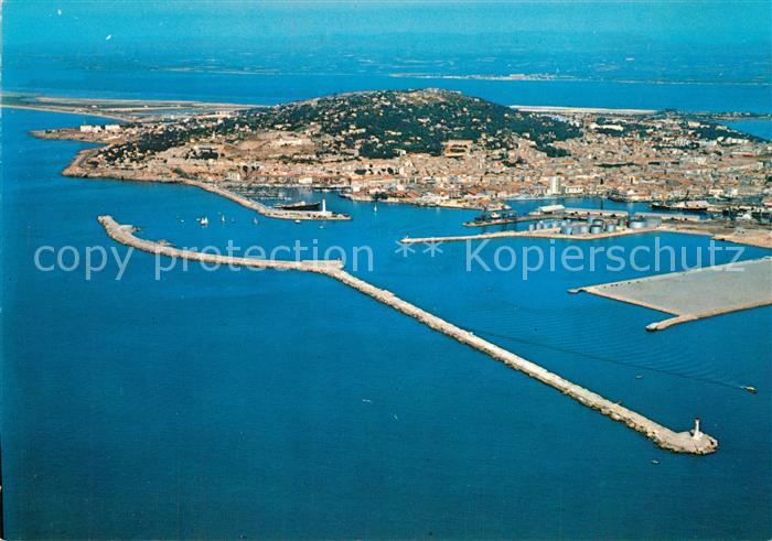 Sete Herault Vue par avion de la Ville et ses instal