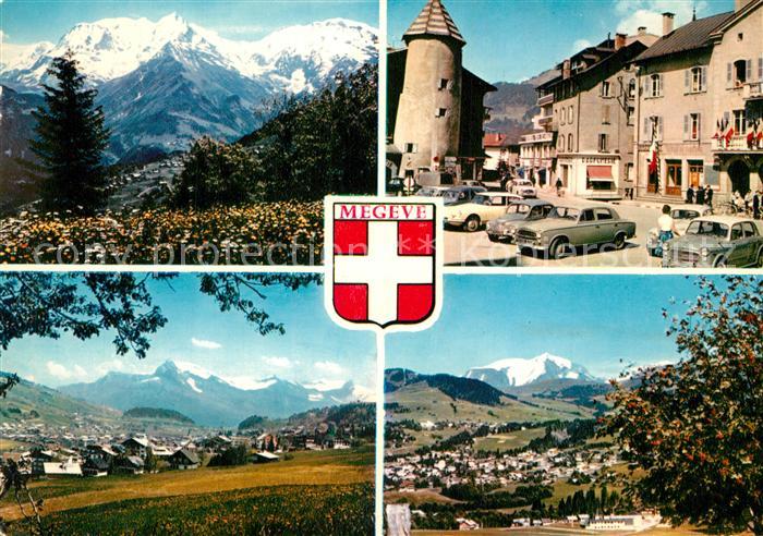 Megeve Panorama Massif du Mont Blanc Place de l Hotel de Ville Chaîne de Warens