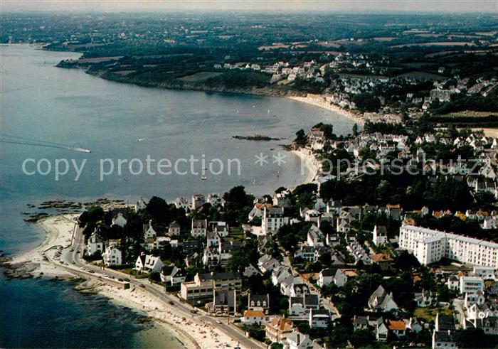 Concarneau Finistere La corniche vers la plage des Sables Blancs vue aérienne