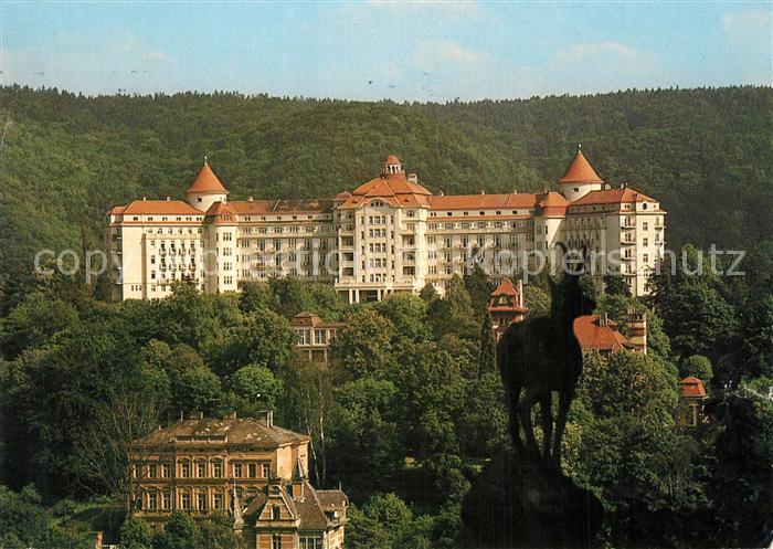 Karlovy Vary Pohled z Jeleniho skoku na sanatorium Imperial