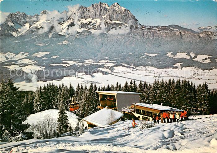 St Johann Tirol Bergstation Angerer Alm mit Wildem Kaiser