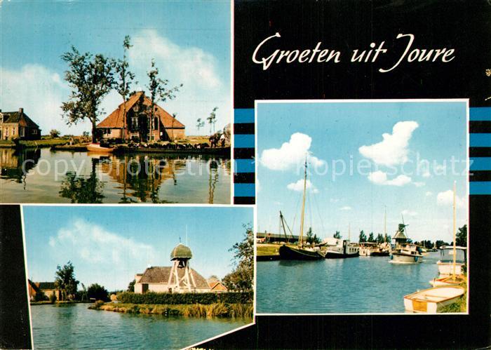 Joure Haeuser am Kanal Hafen Boote