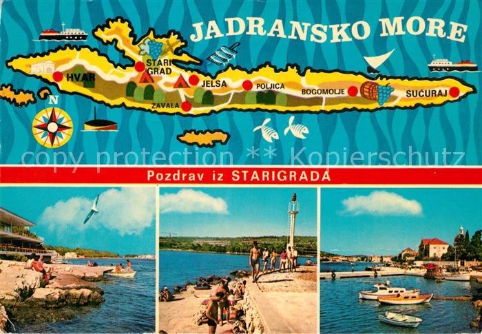 Starigrad Landkarte Strand Kueste
