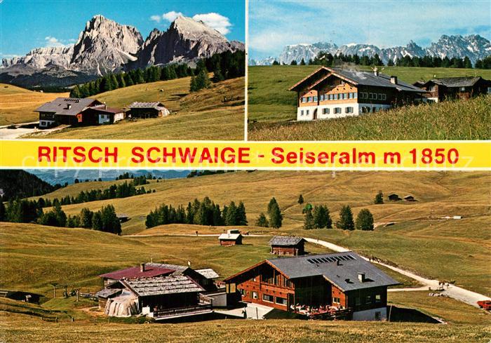Seiser Alm Dolomiten Ritsch Schwaige Landschaftspanorama Dolomiten