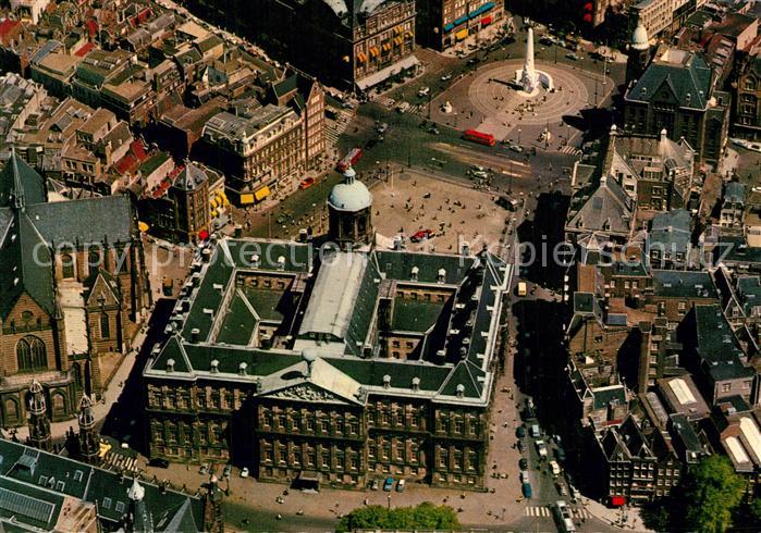 Amsterdam Niederlande Koninklijk Paleis met Dam Palast Fliegeraufnahme