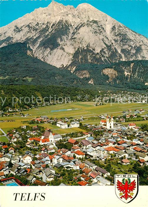 Telfs Tirol mit Hohe Munde Mieminger Kette Fliegeraufnahme