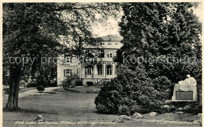 Bad Soden Taunus Rathaus Kriegerdenkmal