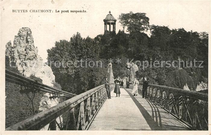 Paris Buttes Chaumont Pont suspenda