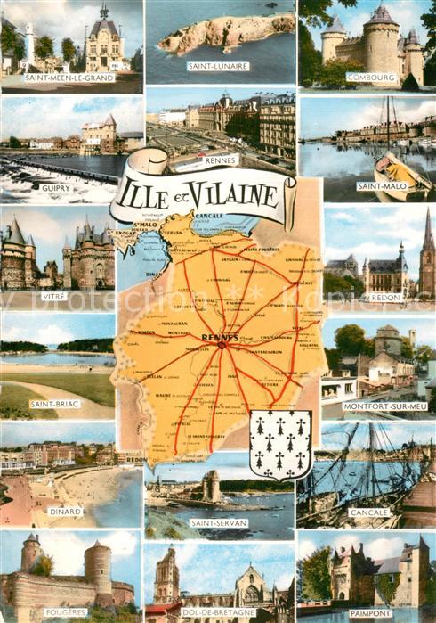 Saint-Lunaire Guipry Vitre Montfort sur Meu Saint Malo Panoramakarte