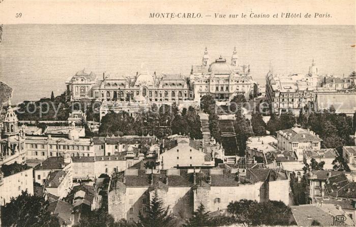 Monte-Carlo Vue sur le Casino Hotel de Paris