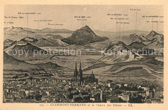 Clermont Ferrand Puy de Dome Panorama et la Chaine des Domes